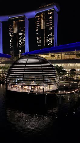 Night-Aerial-View-of-Marina-Bay-Sands-Apple-Store-in-Singapore