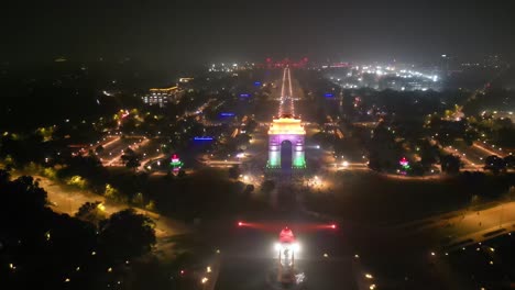 The-India-Gate-is-a-war-memorial-located-near-the-Kartavya-path-on-the-eastern-edge-of-the-"ceremonial-axis"-of-New-Delhi