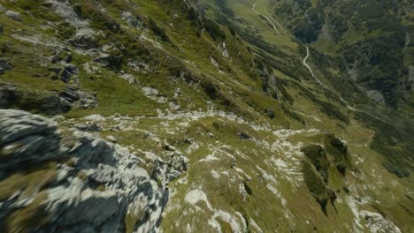 Aerial-shot,-panorama-on-the-top-of-the-mountain-in-Austria