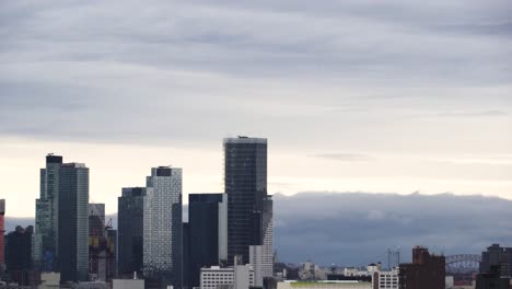 Time-Lapse-Long-Island-City-Skyscrapers-On-Cloudy-Day