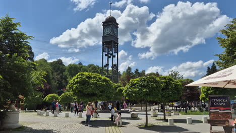 The-Clock-Tower-in-Bankya,-Bulgaria