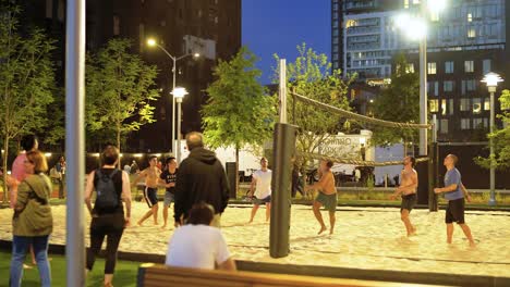 Group-Of-People-Playing-Volleyball-In-Domino-Park