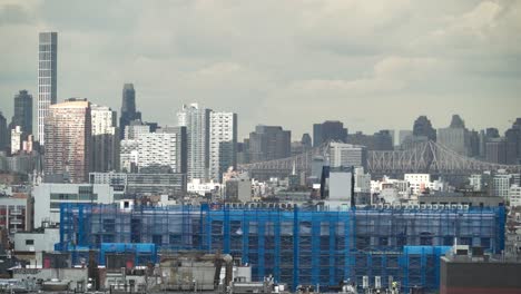 Time-Lapse-Of-NYC-Skyline-With-A-Building-Construction-In-Front