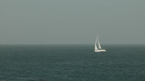 A-sailboat-in-Monterey-Bay-in-California