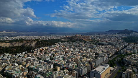 High-angle-view-of-Athens-city,-vast-metropolis