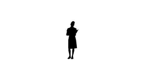 Silhouette-woman-holding-a-notepad
