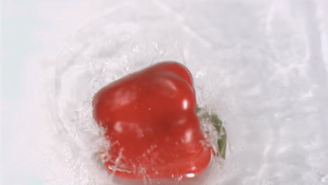 Pepper-falling-into-water-in-super-slow-motion