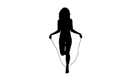 Silhouette-woman-skipping-in-slow-motion