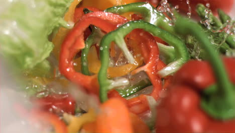 Sliced-peppers-falling-in-super-slow-motion