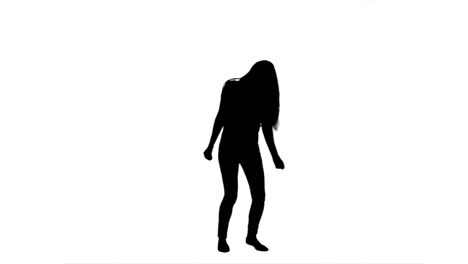 Silhouette-Einer-Aktiven-Frau-Beim-Tanzen