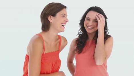 Two-girls-laughing-