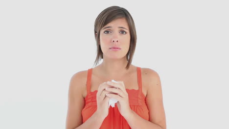 Mujer-Estornudando