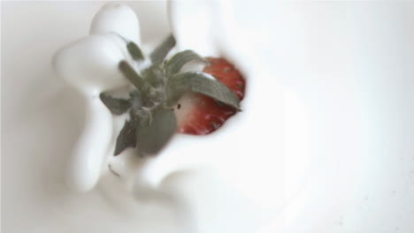 Erdbeere-Fällt-In-Superzeitlupe
