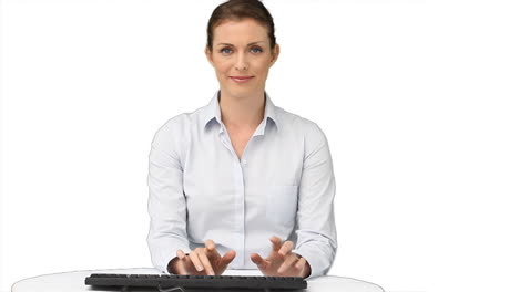 Frau-Mit-Einer-Tastatur-