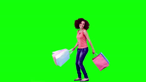 Woman-in-slow-motion-holding-shopping-bags