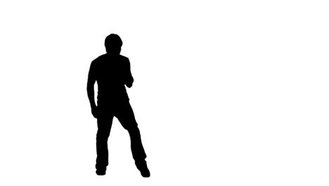 A-silhouette-man-is-dancing