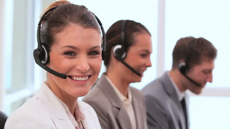 Business-people-working-with-headsets