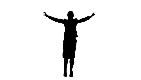 Silhouette-of-a-woman-in-slow-motion-jumping