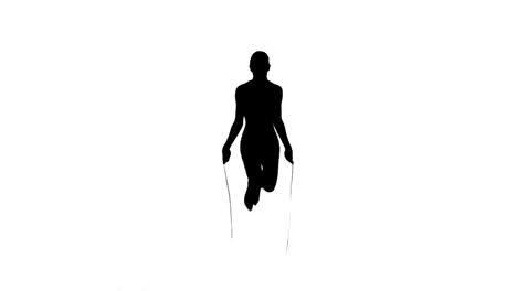 Silhouette-active-woman-using-a-skipping-rope