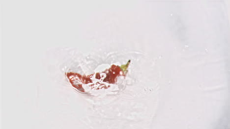 Chili-falling-into-water-in-super-slow-motion