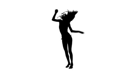 Silhouette-woman-dancing-and-jumping