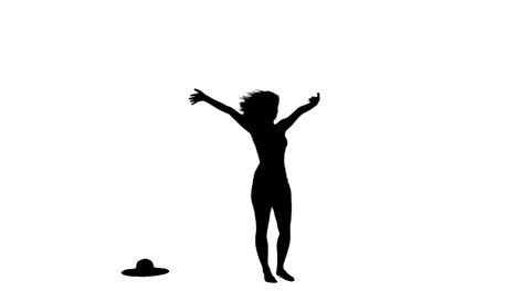 Silhouette-womans-hat-in-blown-off