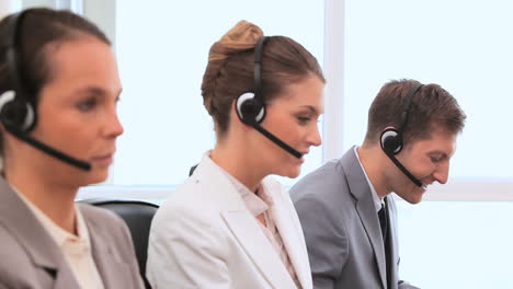 Call-centre-agents-working-with-headsets