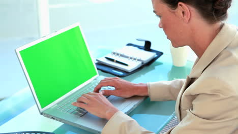 Businesswoman-typing-on-a-laptop