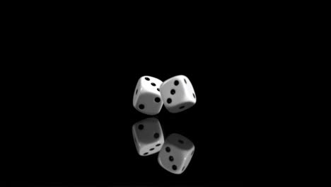 Two-dices-in-super-slow-motion-rebounding-against-a-black-background