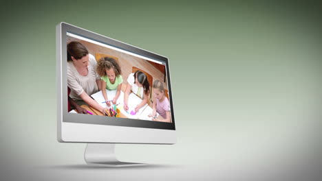 Videos-Eines-Klassenzimmers-Auf-Einem-Computerbildschirm