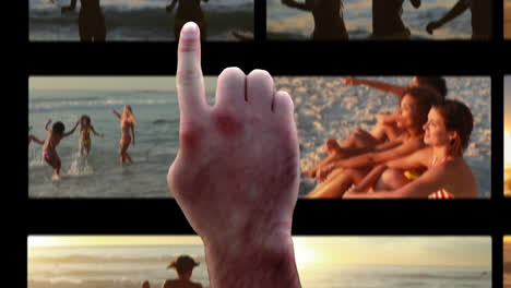 Female-friends-enjoying-the-beach-at-sunset