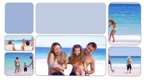Glückliche-Familien-Verbringen-Zeit-Am-Strand-Und-Im-Park