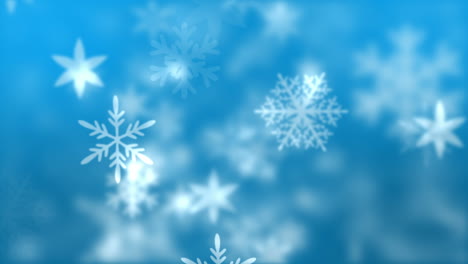 Snowflakes-against-blue-background
