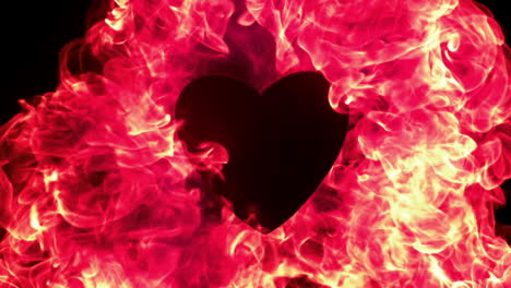 Red-flame-of-fire-burning-around-a-heart