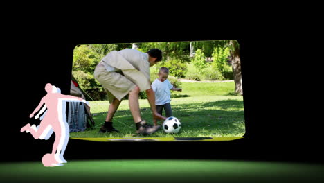 Video-Einer-Familie-Beim-Fußballspielen