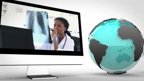 Multimedia-Video-Von-Ärzten-Mit-Einem-Bild-Der-Erde-Mit-Freundlicher-Genehmigung-Von-Nasa.org
