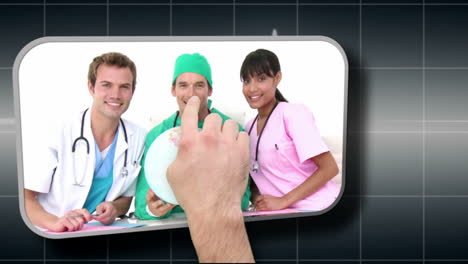 Hand-selecting-various-medical-images