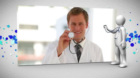 Montage-of-medical-clips-with-white-human-figure