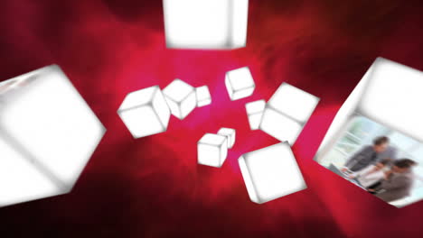 Business-videos-on-cubes-drifting