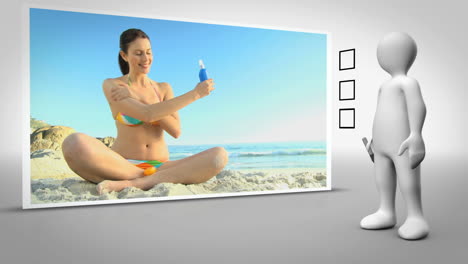 Video-of-woman-on-the-beach-on-grey-background