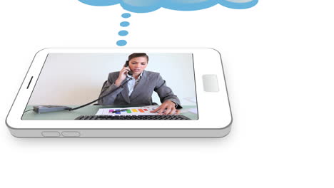 Cloud-connected-to-smartphones-with-business-videos