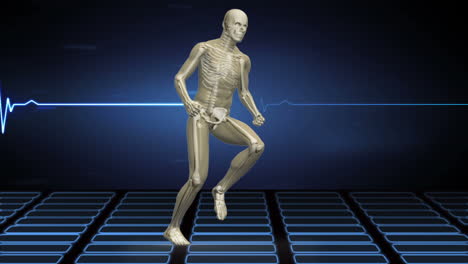 Digital-body-running-on-ECG-background