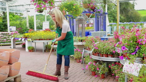 Woman-is-sweeping-