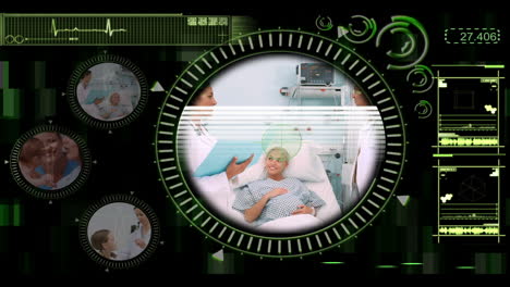 Medical-interface-showing-various-clips-of-doctors-with-patients