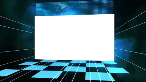 Video-Eines-Bildschirms-Vor-Blauem-Hintergrund