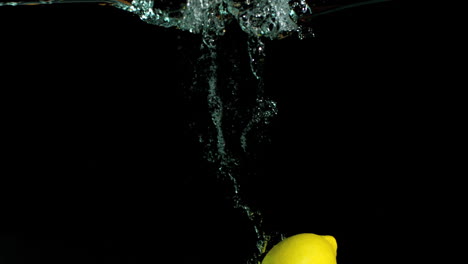 Lemon-falling-in-water-