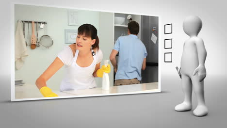 Clip-of-woman-cleaning-kitchen