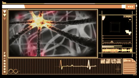 Medical-digital-interface-showing-neuron-moving-through-nervous-system