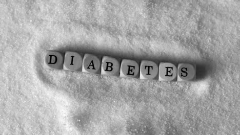 Dados-Que-Deletrean-Diabetes-Cayendo-En-Un-Montón-De-Azúcar