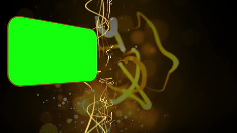 Montage-of-green-screens-with-abstract-golden-lines